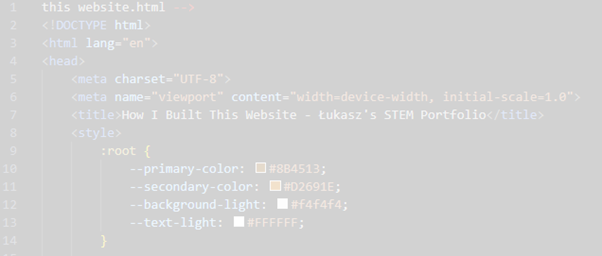 Visual Studio Code showing HTML and CSS